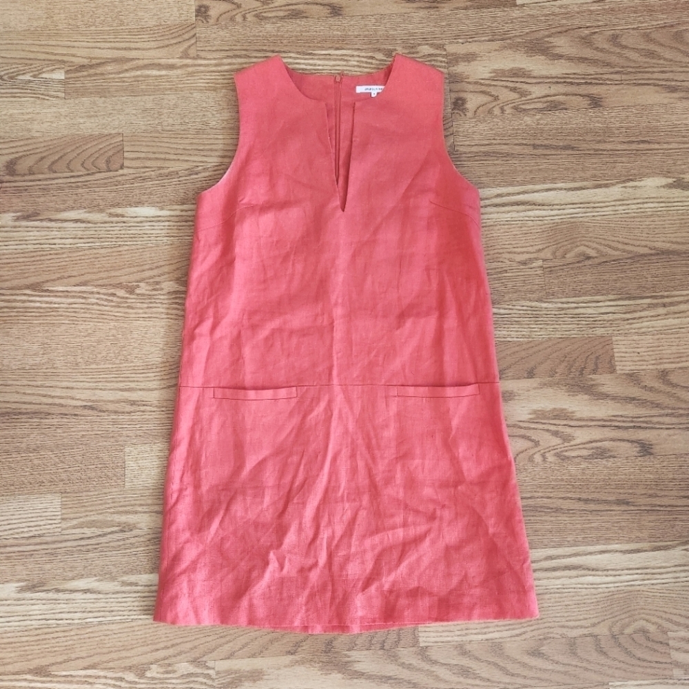 EUC EMERSON FRY Mod Shift Dress Linen Valencia Orange Sz M